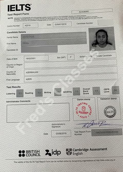 Fidan Mehdizade — IELTS 6.5