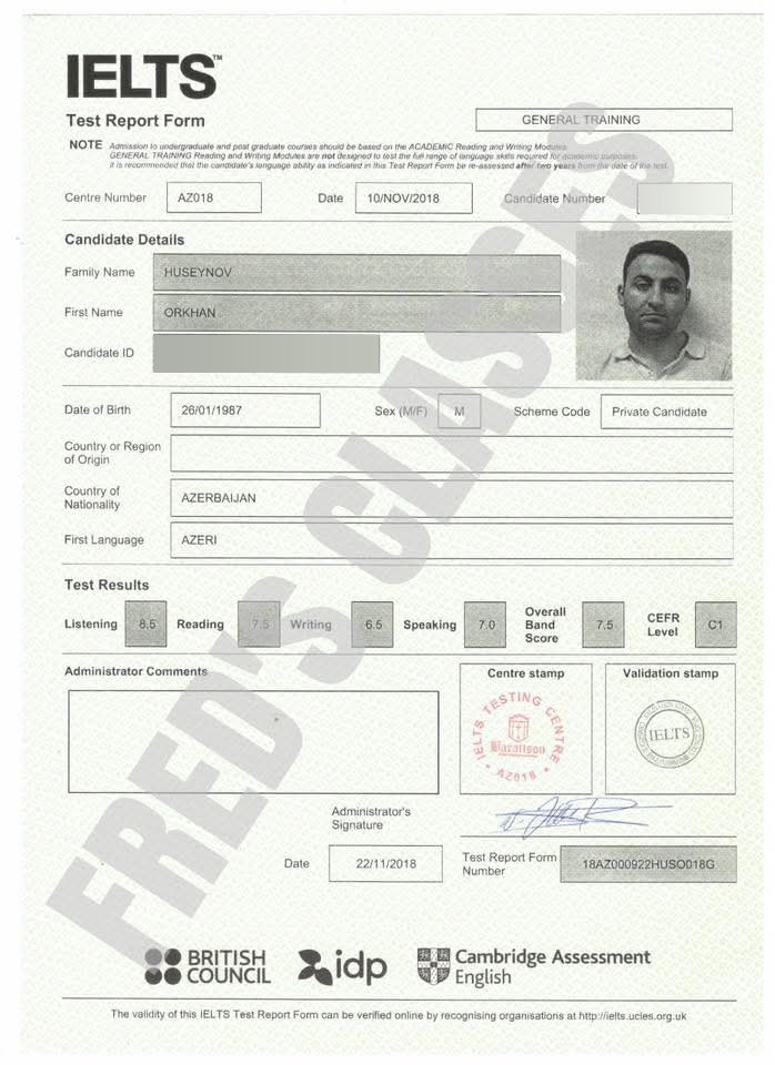 Orkhan Huseynov — IELTS 7.5