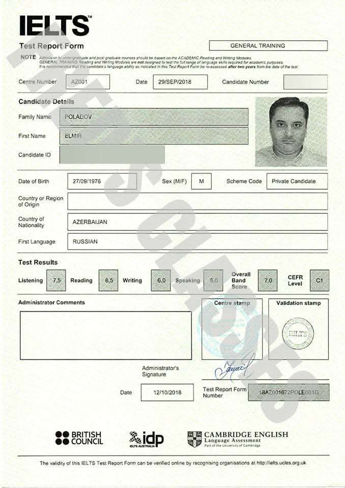 Elmir Poladov — IELTS 7.0
