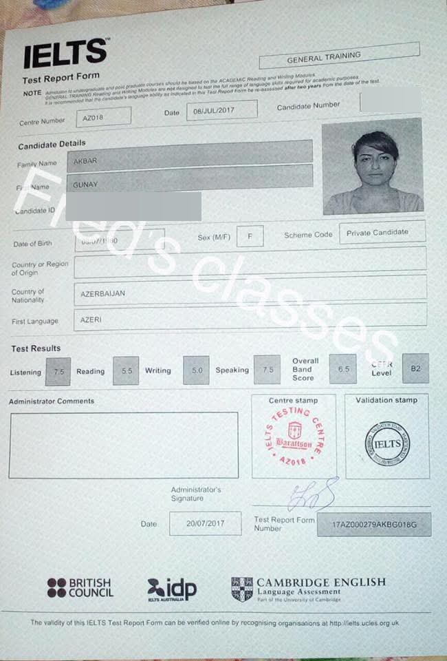 Gunay Akbar — IELTS 6.5